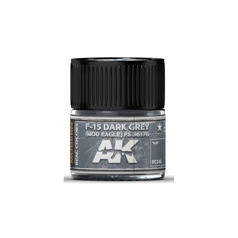 PINTURA REAL COLORS F-15 DARK GREY FS36176 GREY  (10 ml) - AK Interactive RC246