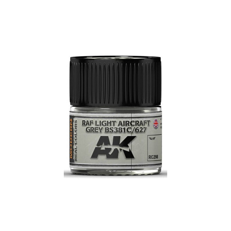 PINTURA REAL COLORS RAF LIGHT GREY BS381C/627 (10 ml) - AK RC298