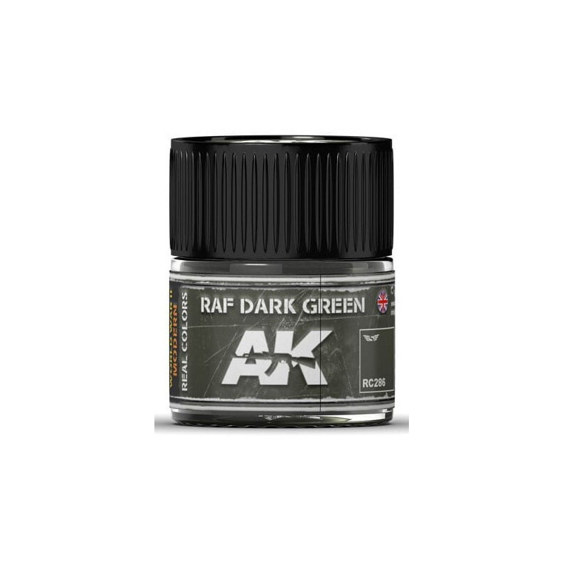 PINTURA REAL COLORS RAF DARK GREEN (10 ml) - AK Interactive RC286