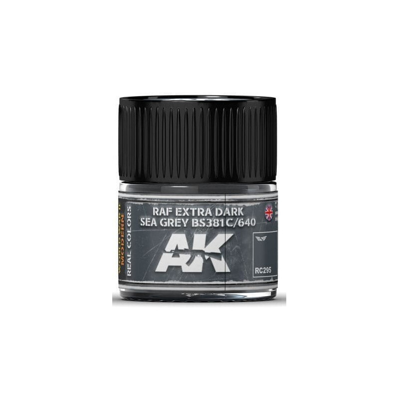 PINTURA REAL COLORS EXTRA DARK SEA GREY  BS381C/ 640 (10 ml) - AK Interactive RC295