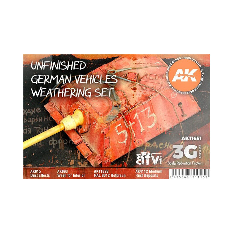 UNFINISHED GERMAN VEHICLES WEATHERING SET - AK Interactive 11651