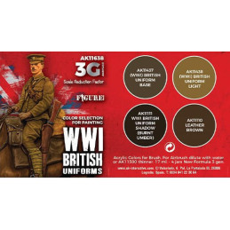 SET WWI BRITISH UNIFORMS COLORS - AK Interactive 11638