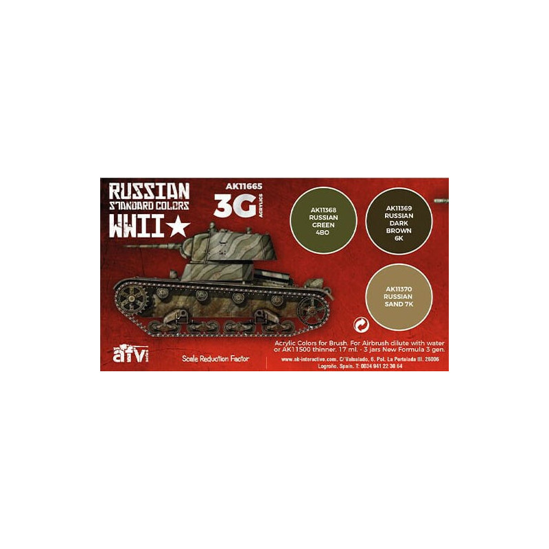 SET RUSSIAN STANDARD COLORS WWII - AK Interactive 11665