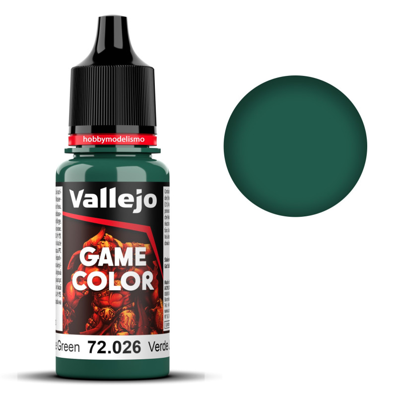 PINTURA ACRILICA VERDE JADE (18 ml)  - Acrilicos Vallejo 72026