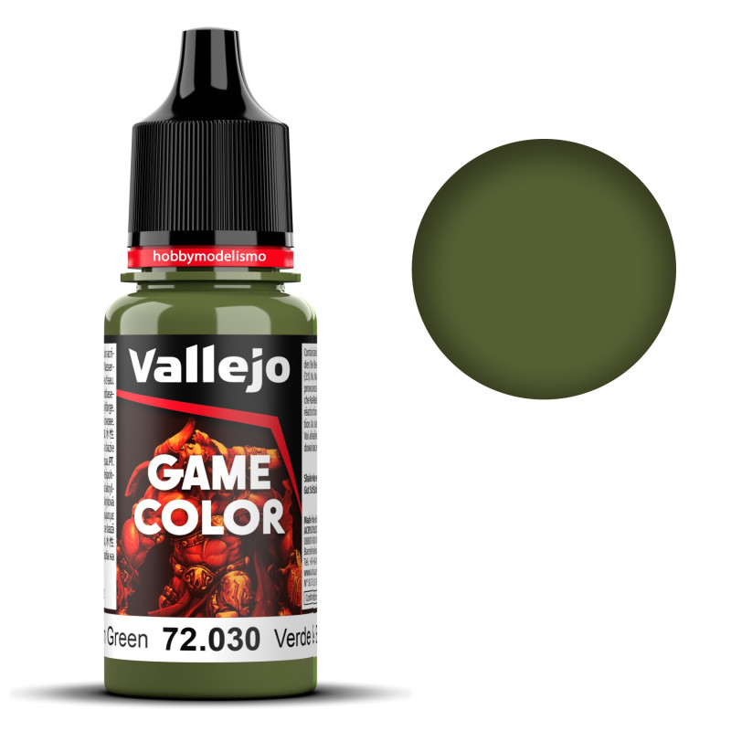 PINTURA ACRILICA VERDE GOBLIN (18 ml)  - Acrilicos Vallejo 72030