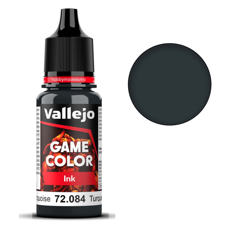 PINTURA ACRILICA TINTA TURQUESA OSCURO (18 ml)  - Acrilicos Vallejo 72083