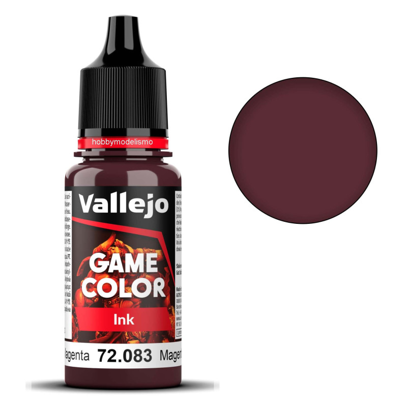 PINTURA ACRILICA TINTA MAGENTA (18 ml)  - Acrilicos Vallejo 72083