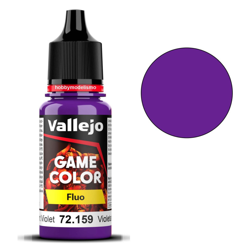 PINTURA ACRILICA FLUORESCENTE VIOLETA (18 ml)  - Acrilicos Vallejo 72159