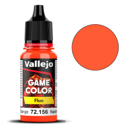 PINTURA ACRILICA FLUORESCENTE NARANJA (18 ml)  - Acrilicos Vallejo 72156