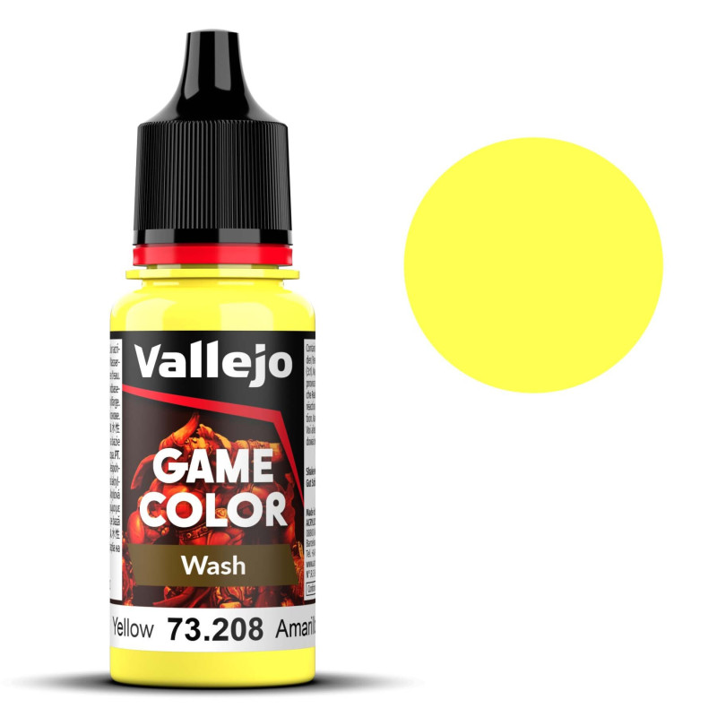 PINTURA WASH AMARILLO (18 ml) - Acrilicos Vallejo 73208