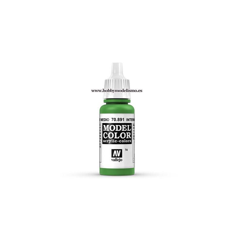 PINTURA ACRILICA VERDE MEDIO (17 ml) Nº74 VALLEJO MODEL COLOR