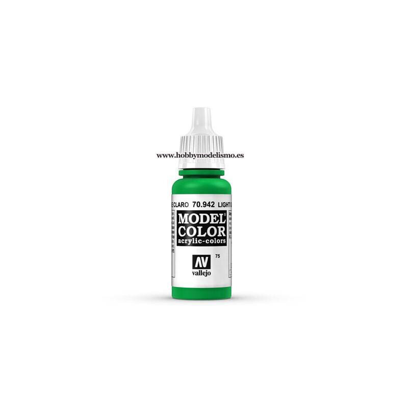 PINTURA ACRILICA VERDE CLARO (17 ml) Nº75 VALLEJO MODEL COLOR