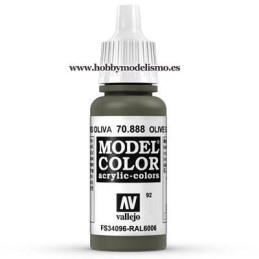 PINTURA ACRILICA GRIS OLIVA (17 ml) Nº92 RAL6006 VALLEJO MODEL COLOR