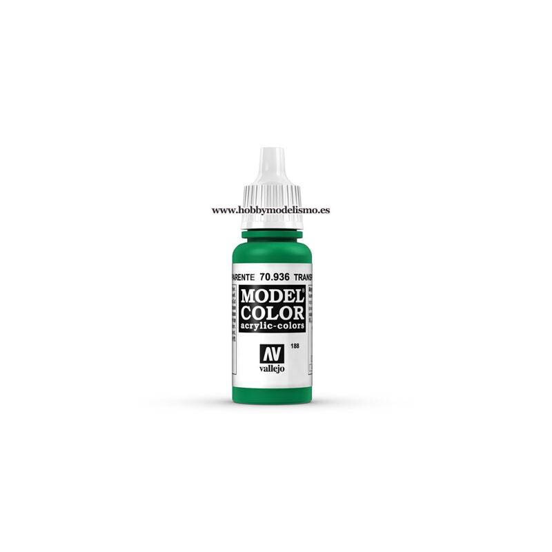 PINTURA ACRILICA VERDE TRANSPARENTE (17 ml) Nº188 VALLEJO MODEL COLOR