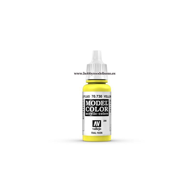 PINTURA ACRILICA AMARILLO FLUORESCENTE (17 ml) Nº206