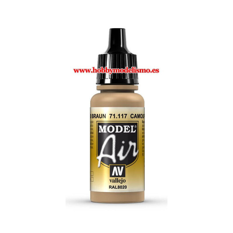 PINTURA ACRILICA CAMUFLAJE MARRON (17 ml) RAL8020  vallejo modelair