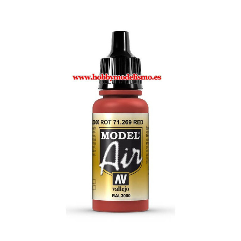 PINTURA ACRILICA ROJO RAL3000 (17 ml)  model air - maquetasymas.es