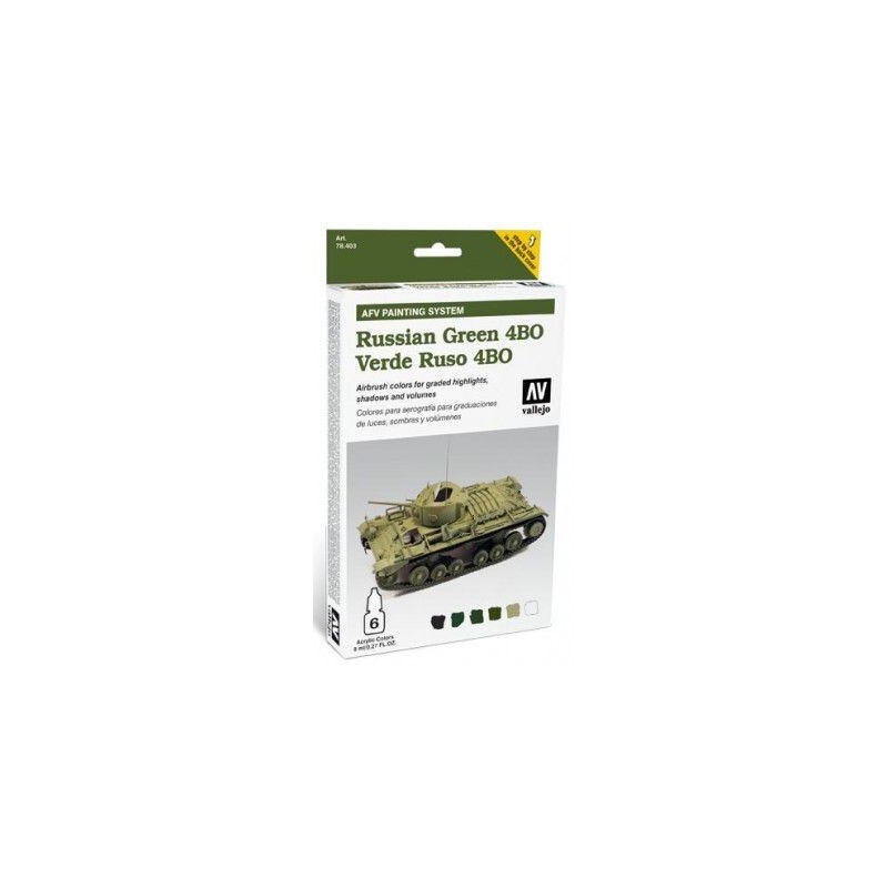 AFV PAINTING SYSTEM: VEHICULOS VERDE RUSO 4BO (6 botes - 8 ml)