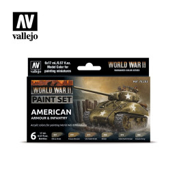 SET COLORES SET AMERICAN ARMOUR & INFANTRY -6 botes- Acrylicos Vallejo 70203