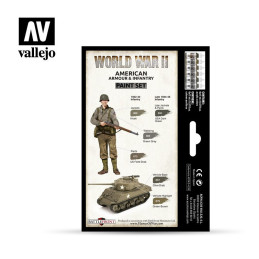 SET COLORES SET AMERICAN ARMOUR & INFANTRY -6 botes- Acrylicos Vallejo 70203