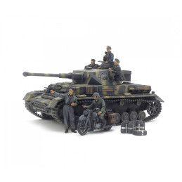 CARRO DE COMBATE Sd.Kfz. 161/1 PANZER IV Ausf. G y Motocicleta -Escala 1/35- Tamiya 25209