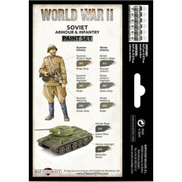 WORLD WAR II PAINT SET: SOVIET ARMOUR &38 INFANTRY 6 botes x 17 ml - Acrylicos Vallejo 70202