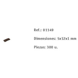 TEJADILLO MARRON OSCURO (5 x 12 x 1 mm) 300 unidades -Sin Escala- Domus 1149