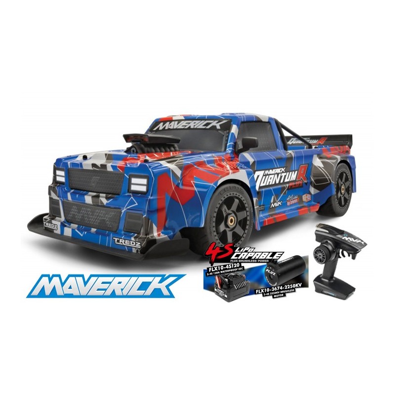 COCHE QUANTUMR FLUX 4S 1/8 AZUL/ROJO RACE TRUCK MV150312