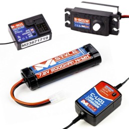 Conjunto RadioControl para coche electrico. Radio, Servo, Bateria y Cargador