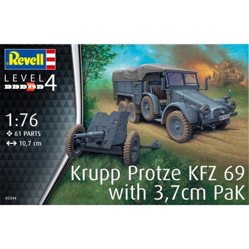 CAMION KRUPP PROTZE Sd.Kfz. 69 y CAÑON PAK-37 37 mm -Escala 1/76- REVELL 03344