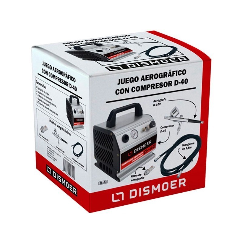 CONJUNTO DE AEROGRAFIA CON COMPRESOR D-40 - DISMOER 26104