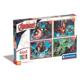 PUZZLE PROGRESIVO MARVEL 4 EN 1 - Clementoni 21525