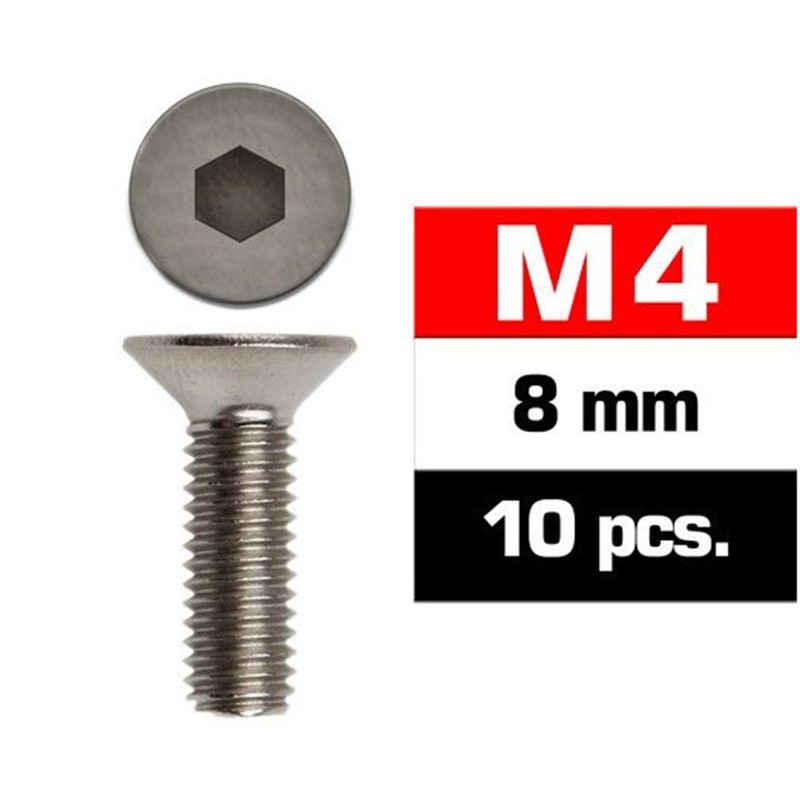 TORNILLO CABEZA AVELLANADA ALLEN M4 x 8 mm 10 unidades