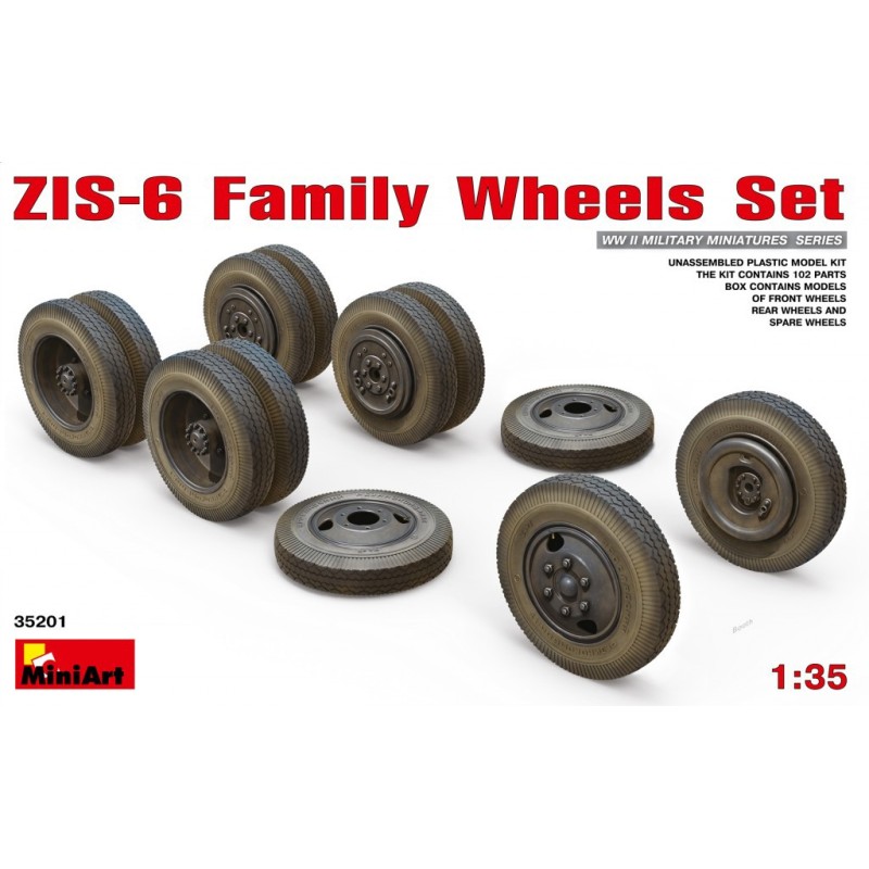 SET RUEDAS CAMIONES FAMILIA ZIS-6 -Escala 1/35- MiniArt 35201