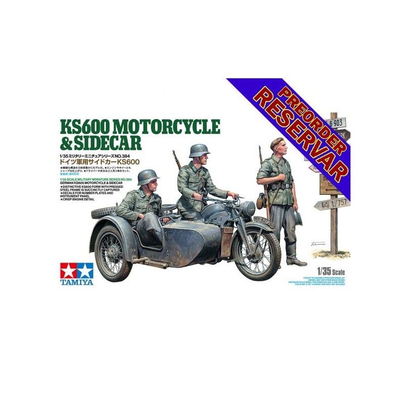 MOTOCICLETA ALEMANA CON SIDECAR & ACCESORIOS -Escala 1/35- Tamiya 35384