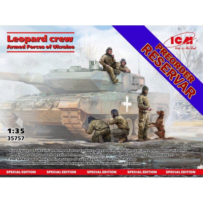 TRIPULACION DE CARROS UKRANIANA LEOPARD 2 A6 -Escala 1/35- ICM 35757