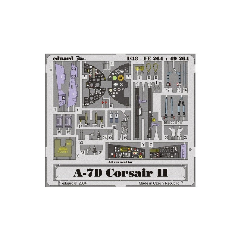 FOTOGRABADO CABINA A-7 CORSAIR II -Escala 1/48- Eduard FE264