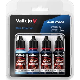 SET PINTURA ACRILICA AZULES GAME COLOR 4 x 18 ml - Acrilicos Vallejo 72376