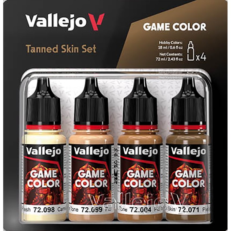 SET PINTURA ACRILICA PIEL BRONCEADA GAME COLOR 4 x 18 ml - Acrilicos Vallejo 72380