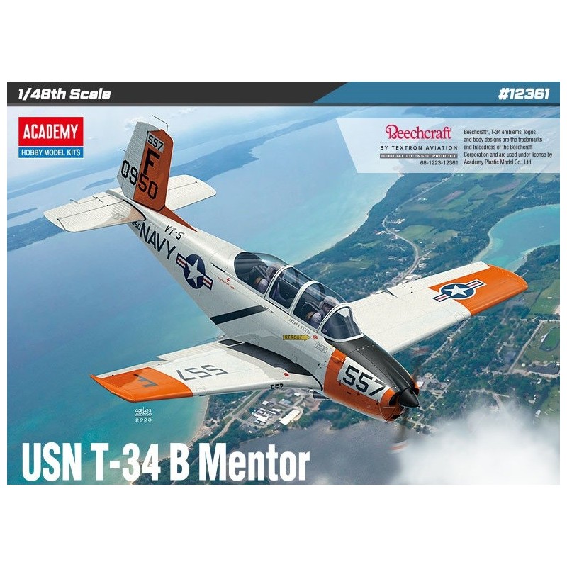 BEECHCRAFT T-34 B MENTOR U.S. Navy "VT-5 Training Air Wing" -Escala 1/48- Academy 12361