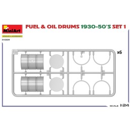 SET BIDONES DE COMBUSTIBLE & ACEITE TIPO ALEMAN AÑOS 30 - 50 -Escala 1/24- MiniArt Model 24009