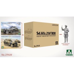 Sd.Kfz. 250 BIG BOX: 2 x SEMIORUGAS Sd.Kfz. 250 (1/35) + ROMMEL (1/16) Takom Model 2194W