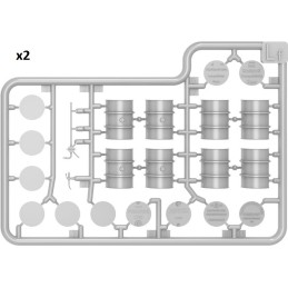 BIDONES COMBUSTIBLE Y ACEITE 200 l (Años 30 - 50) -Escala 1/48- MiniArt Models 49007