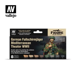 SET PINTURAS UNIFORME FALLSCHIRMJAGER TEATRO MEDITERRANEO WWII (8 BOTES)