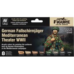 SET PINTURAS UNIFORME FALLSCHIRMJAGER TEATRO MEDITERRANEO WWII (8 BOTES)