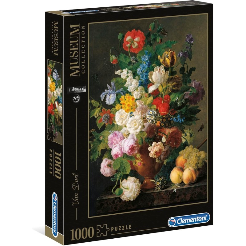 PUZZLE 1000 Pzas. VASE DE FLEURS, RAISINS ET PECHES, JAN FRANS VAN DAEL 