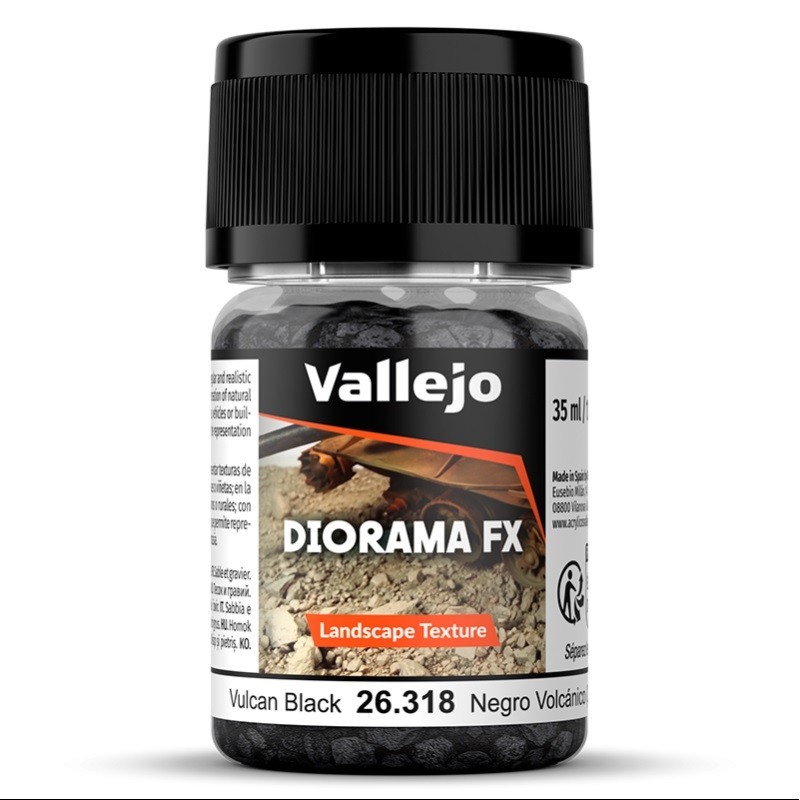 Diorama FX: GRAVA NEGRO VOLCANICO 2 / 5 mm (35 ml) - Acrylicos Vallejo 26318