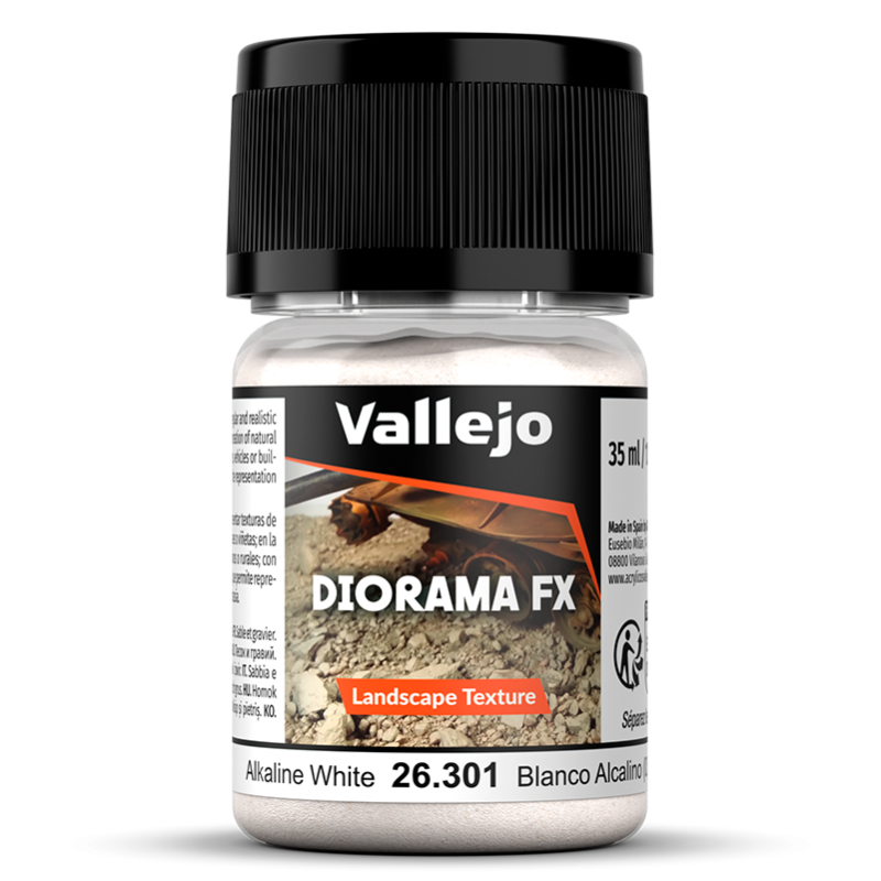 DIORAMA FX: GRAVA BLANCO ALCALINO 0.5-1mm (35 ml) - Acrylicos Vallejo 26301