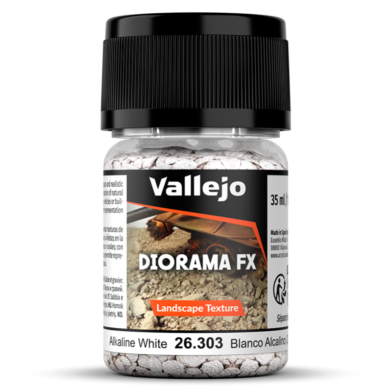 DIORAMA FX: GRAVA BLANCO ALCALINO 2-5mm (35 ml) - Acrylicos Vallejo 26303