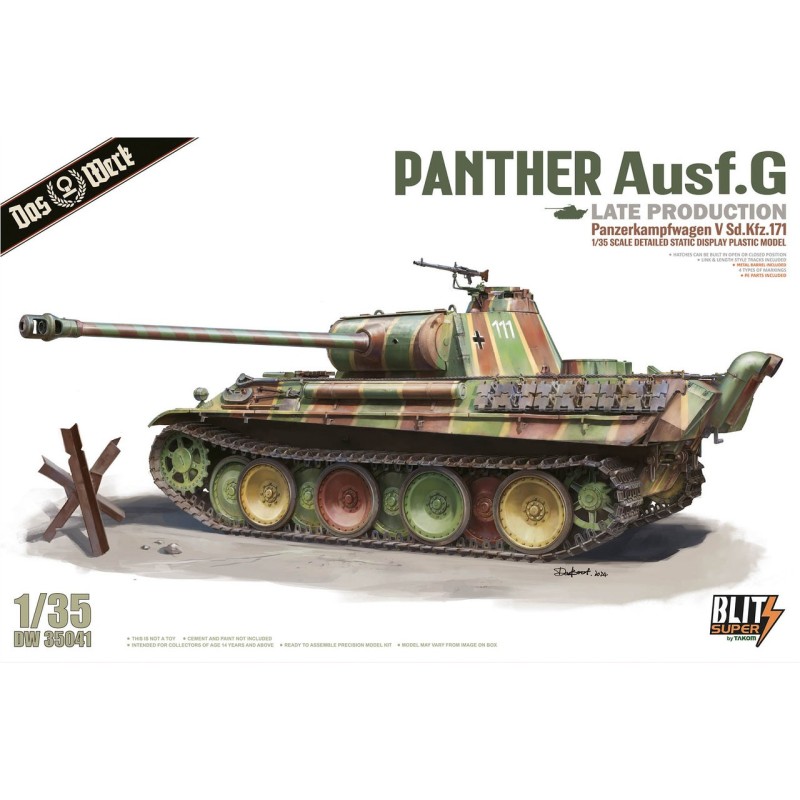 CARRO DE COMBATE Sd.Kfz. 171 Panther Ausf. G Late Prod. (Super Blitz) -Escala 1/35- Das Werk DW35041